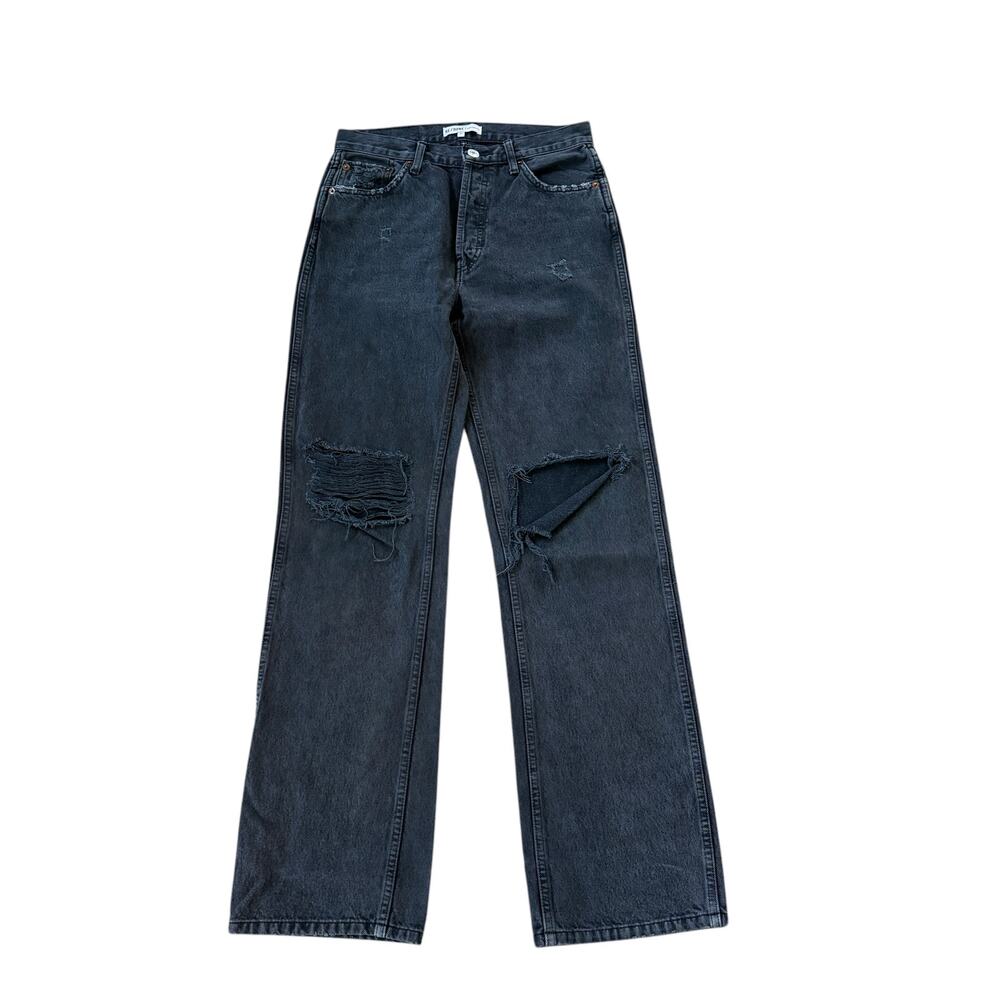 Re/Done High Rise Loose Jeans Ripped Black - Picture 2 of 11